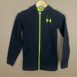 {Under Armour} Sweatshirt Hoodie Jacket in Black - Boys Small